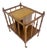 Faux Bamboo & Burl Canterbury Magazine Rack Stand Table on Brass Wheels MINT! For Sale