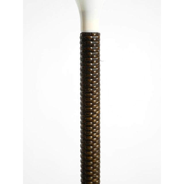 Pop Art Tulip Floor Lamp with Dark Brown Wicker Frame and Acrylic Glass Shade, 1970s For Sale - Image 10 of 18