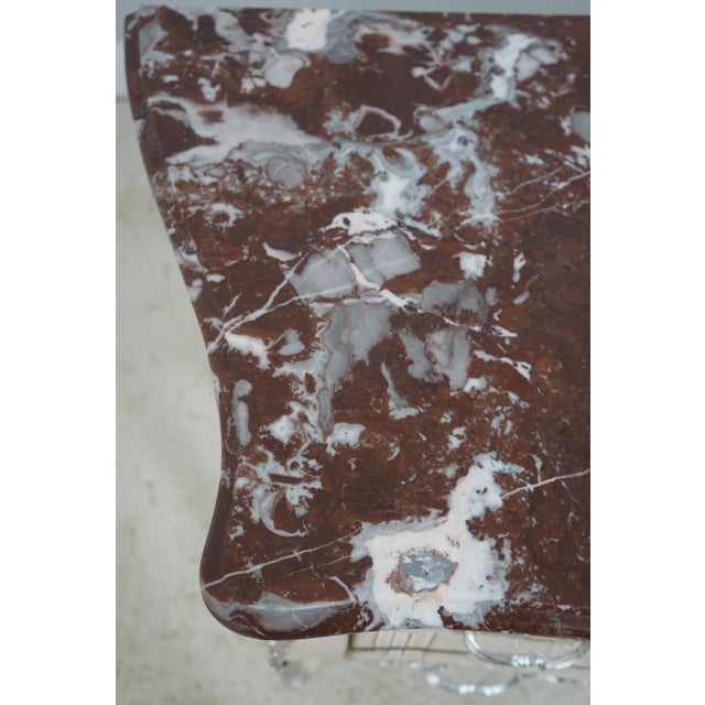 French Style Chinoiserie Carved Marble Top Commode Chest For Sale - Image 11 of 18