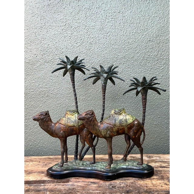 Mid-Century Modern Vintage Patinated Bronze Camel Candleholder For Sale - Image 3 of 12