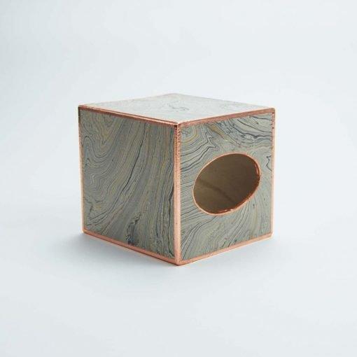 Marble paper, copper, wood and sealed each box hand made to cover those not so pretty cardboard tissue boxes, making...