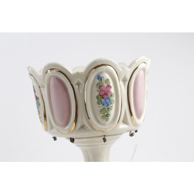 Ceramic Antique Victorian Porcelain French Panel Mantel Luster Hand Painted Pink Gold For Sale - Image 7 of 12