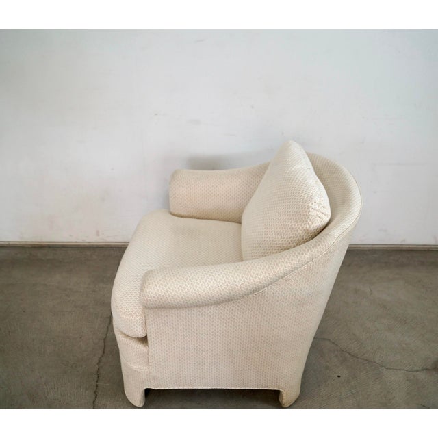 1970’s Hollywood Regency Parsons Fully Upholstered Lounge Chair For Sale In Los Angeles - Image 6 of 12