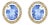 18K Yellow Gold 8X10 MM Blue Fluorite Oval and 1/2 Cttw Diamond Halo Stud Earrings For Sale