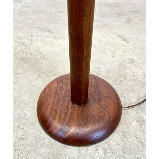 Mid Century Danish Modern Style Tapered Teak Floor Lamp For Sale In New York - Image 6 of 9