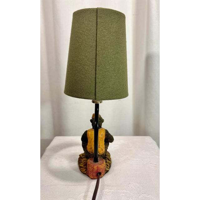 Vintage Bell Hop Monkey Accent Lamp With Green Shade For Sale In Mobile - Image 6 of 11