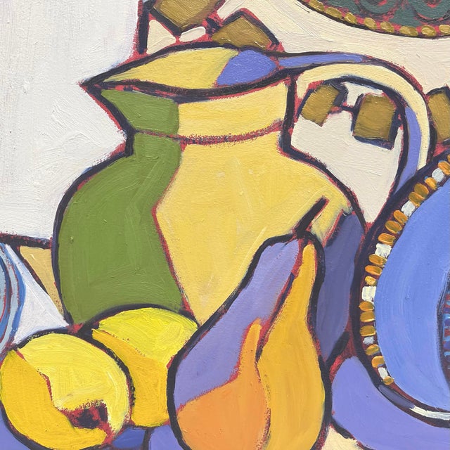 Contemporary Mediterranean Patterns, Contemporary Still Life Oil Painting, Original Artwork For Sale - Image 3 of 7