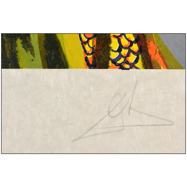 1970s 1979 the Poet Advises the Maiden Surrealism Yellow Lithograph Salvador Dalí For Sale - Image 5 of 6