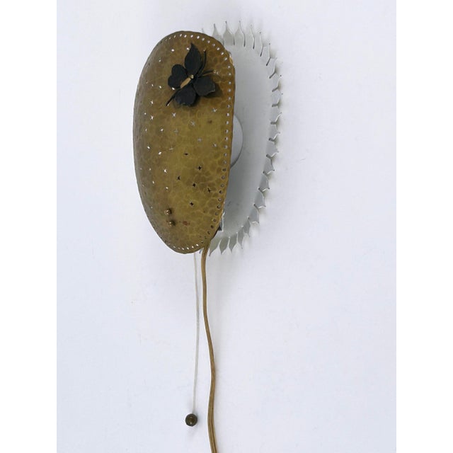 Mid-Century Modern Perforated Brass Papillon Sconce, Sweden, 1960s For Sale - Image 9 of 18