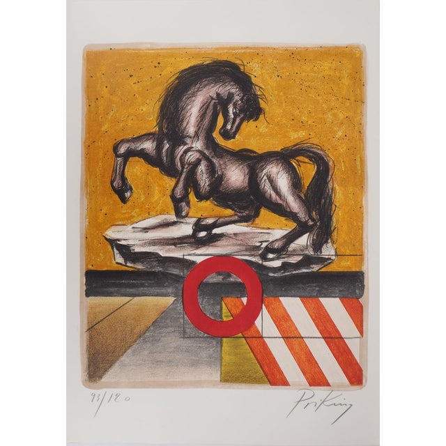 Franz Priking, Fantastic Horse, Original Lithograph For Sale - Image 7 of 7