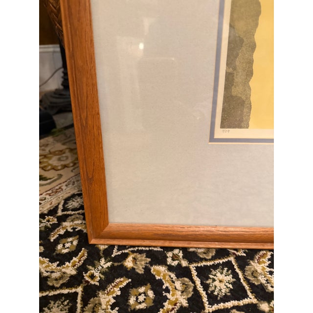 Blue Vintage Abstract Screenprint Reflections by the Pool Signed Limited Edition 9/29 Framed For Sale - Image 8 of 10