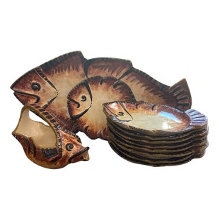 Fish Service by Paul Fouillen, 1950, Set of 11 For Sale