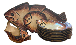 Fish Service by Paul Fouillen, 1950, Set of 11