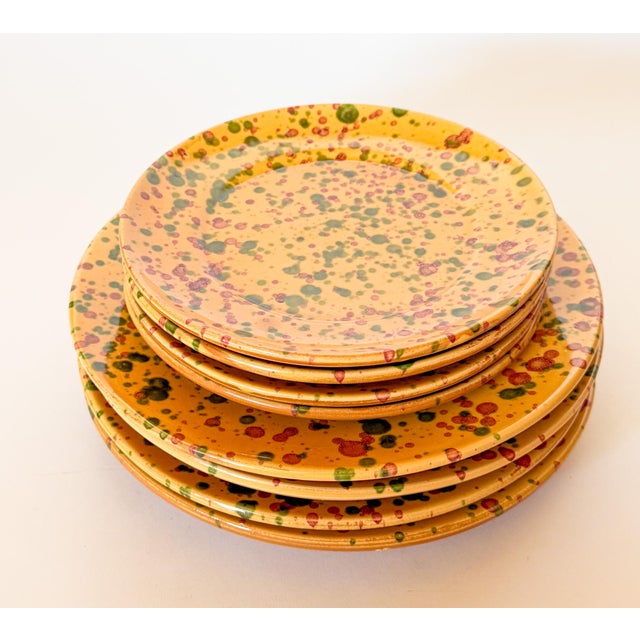 Italian Vintage Splatterware Dinner and Salad Plates, Made in Italy for Neiman Marcus For Sale - Image 3 of 10