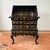 beautifully crafted vintage Maddox black lacquer secretary desk featuring classic hand-painted chinoiserie decoration...
