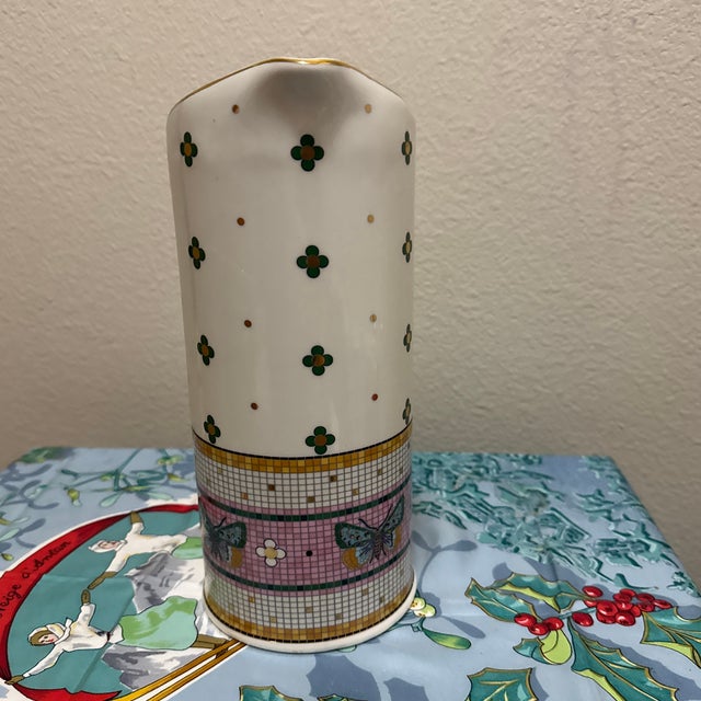 Anthropologie Bistro Garden Tile Stoneware Pitcher With 24k Gold Accents For Sale In Minneapolis - Image 6 of 8