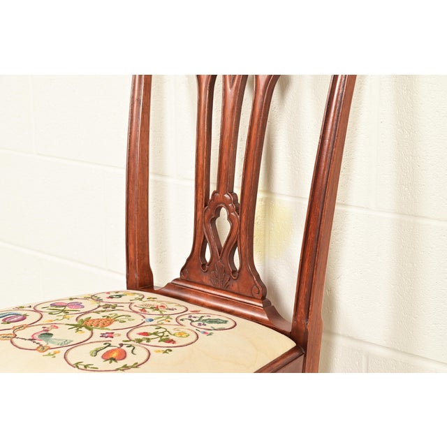 Wood Baker Furniture Style Chippendale Carved Mahogany Side Chair or Dining Chair For Sale - Image 7 of 13