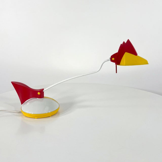 Postmodern Red & Yellow Toucan Table Lamp from Brilliant Leuchten, Germany, 1980s For Sale - Image 4 of 12