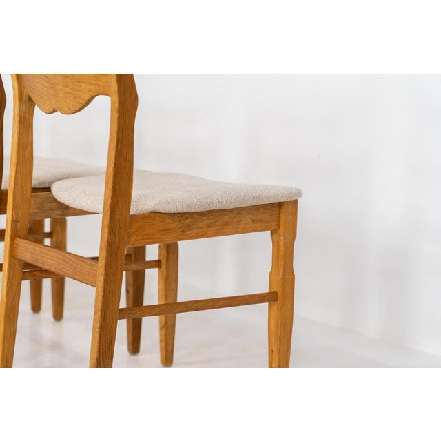 Brutalist Chairs in Oak by Henning Kjaernulf, Set of 6 For Sale - Image 12 of 15