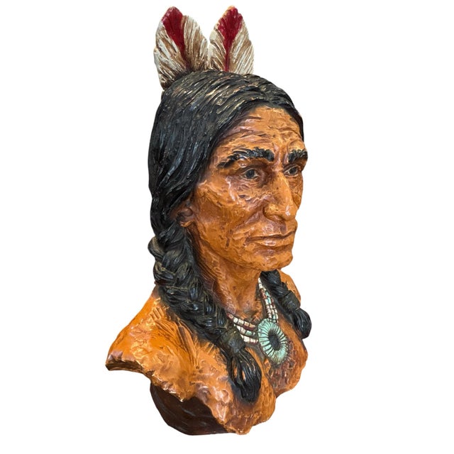 Native American Chief Bust by v. Kendrick, Signed For Sale In Greensboro - Image 6 of 12