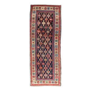 Late 19th Century Late 19th Century Kazak Runner With Geometric Design in Tribal Crosses