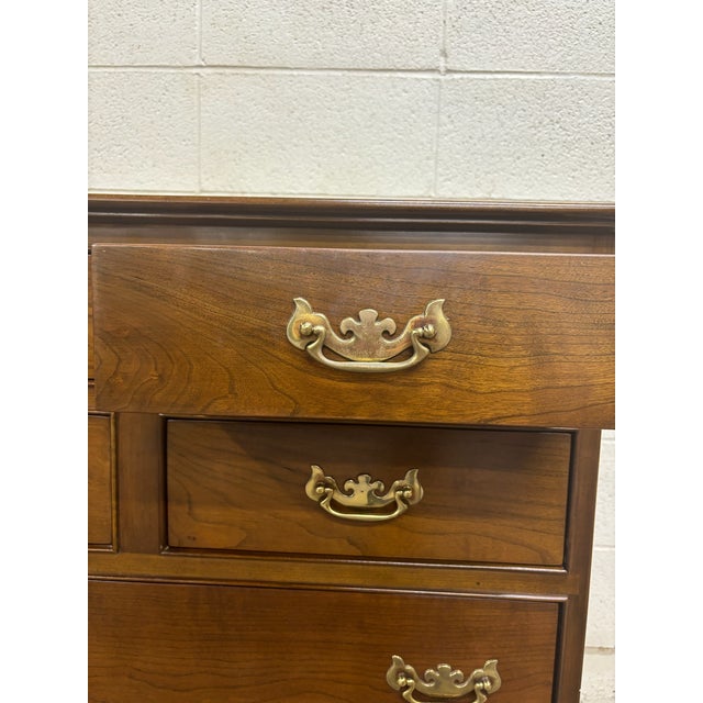 Vintage Stickley Cherry 10 Drawer Chippendale Style Dresser For Sale - Image 10 of 12