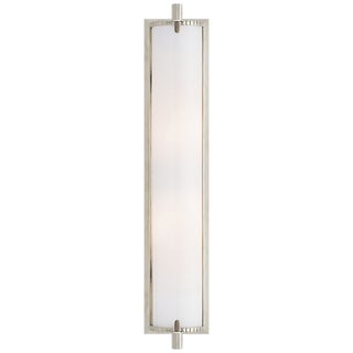 Thomas O'Brien for Visual Comfort Signature Calliope Tall Bath Light in Polished Nickel with White Glass For Sale