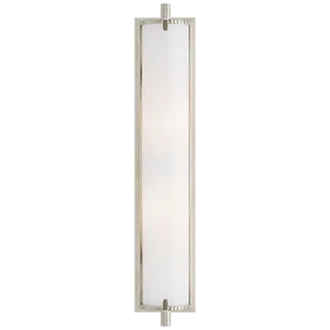 Thomas O'Brien for Visual Comfort Signature Calliope Tall Bath Light in Polished Nickel with White Glass