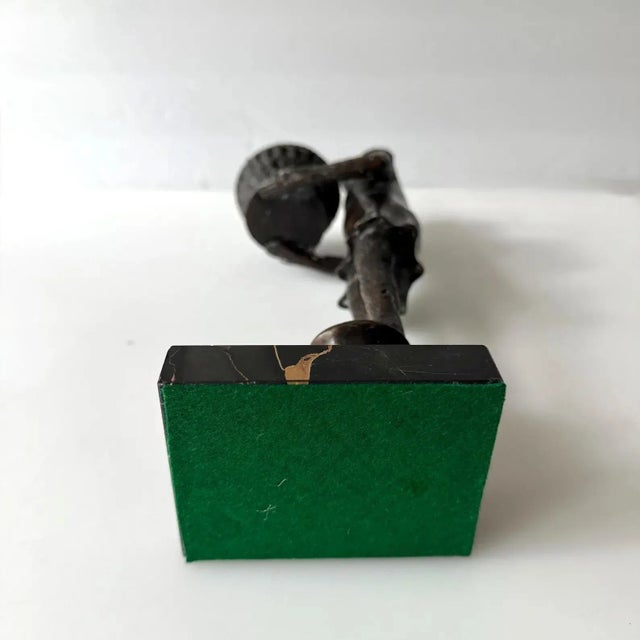 Bronze Antique Bronze Monkey With Basket For Sale - Image 8 of 10