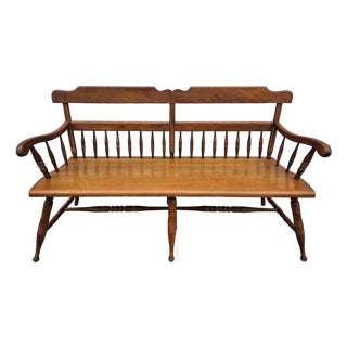 Ethan Allen Heirloom Maple Bench - Three Seat For Sale