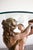 Peach 1972 French Studio a.r.p. Painted Neoclassical Figural Pedestal Side Table For Sale - Image 8 of 11
