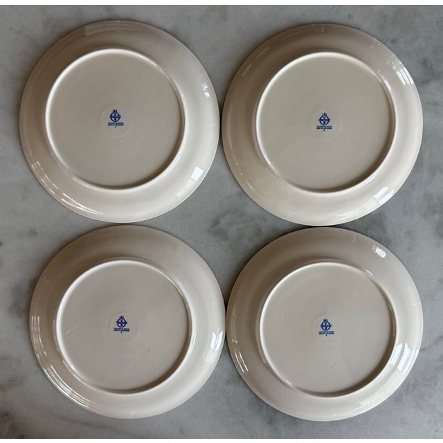 Blue Set of 4 Vintage Villeroy & Boch Salads Plates From the Rooster Collection For Sale - Image 8 of 11