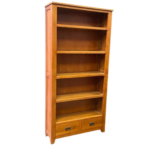 Mission Mission Open Shelf Bookcase - Walnut For Sale - Image 3 of 6