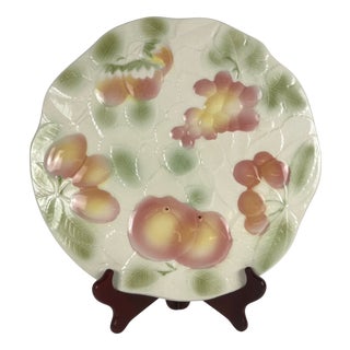 Earthenware Cake or Serving Dish with Fruit Motif from Salins, 1960s For Sale