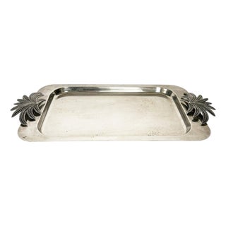 Metal Plate with Palm Tree Decoration, France, 1970 For Sale
