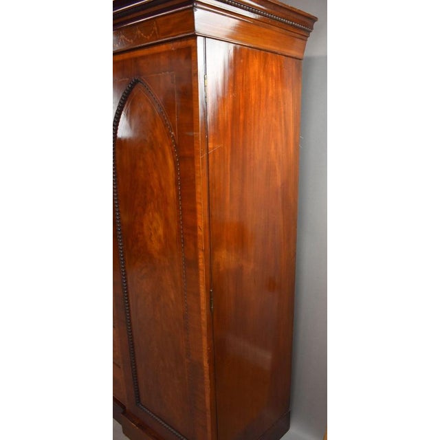 Brown Victorian Flame Mahogany Breakfront Triple Wardrobe, 1860 For Sale - Image 8 of 11