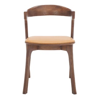 Brylie Wood & Leather Chair - Walnut / Brown For Sale