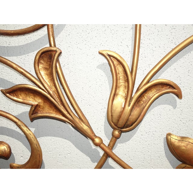 Vintage French Style Gold Gilt King Headboard by Palladio Made in Italy For Sale - Image 9 of 12