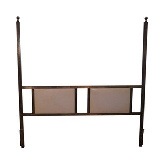Mastercraft Brass Patinaed King Poster Headboard For Sale