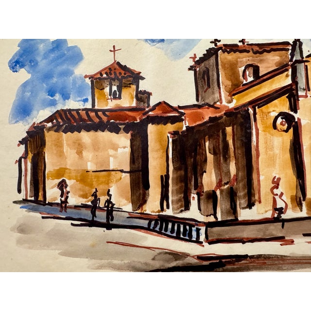 Original watercolor on paper by Henry Emil Salloch, also known as Heinz Emil Salloch, the German-born American artist and...