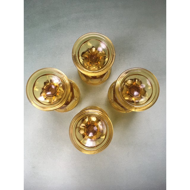 1960s Anchor Hocking Fairfield Amber Glass Wine Goblets- Set of 4 For Sale - Image 11 of 13