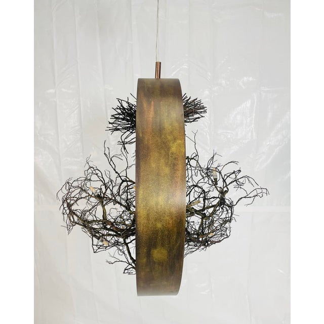 “Roots” Sculptural Pendant Light by F+m Fos, Hand-Twisted Wire, Gold Leaf For Sale - Image 11 of 18