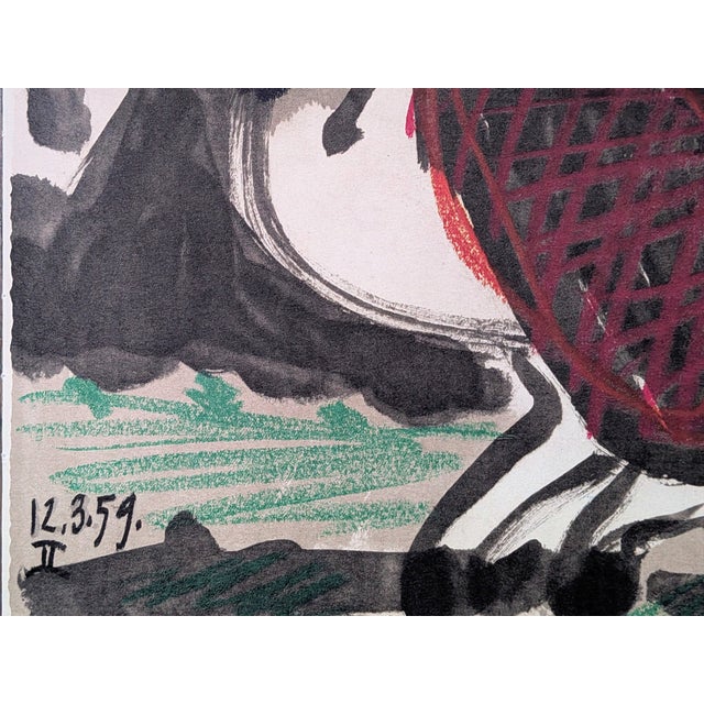 Pablo Picasso - Jacqueline Riding - Set of 2 Original offset color lithographs after Picasso drawings, sdated in the...