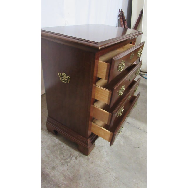 1980s American Drew Cherry Nightstand Table Designer For Sale - Image 6 of 7