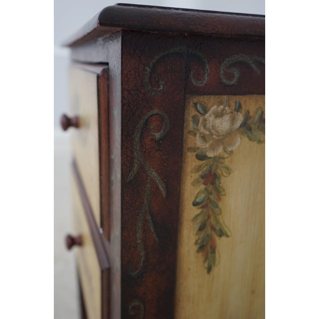 Pair of Venetian Paint Decorated 2 Drawer End Tables Nightstands For Sale - Image 14 of 16