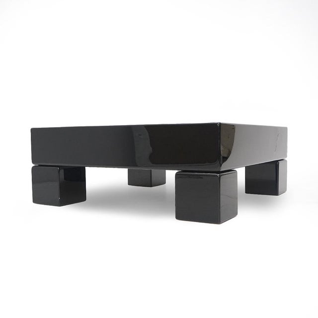 Black Lacquered Square Table, 1970s For Sale - Image 6 of 13