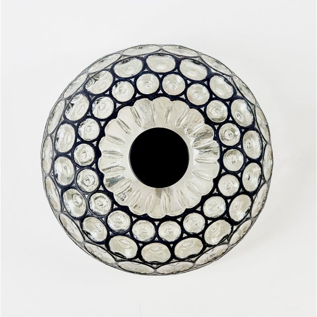 Glashütte Limburg Large Mid-Century Modern Glass Ceiling Light/Flush Mount From Limburg, Germany, 1960s For Sale - Image 4 of 12