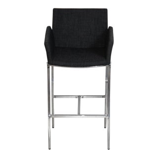Charcoal and Chrome Barstool For Sale