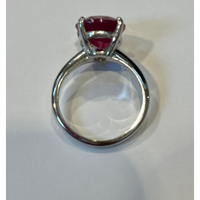 Pear Shape 2 Carat Treated Ruby & Diamond 14 Karat White Gold Ring For Sale - Image 10 of 18