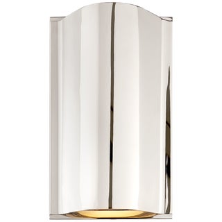 Kelly Wearstler for Visual Comfort Signature Avant Small Curve Sconce in Polished Nickel with Frosted Glass For Sale